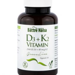 Bättre Hälsa D3 + K2 Vitamin Vegan GreenLine 60kap